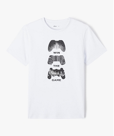 GEMO Tee-shirt imprimé à manches courtes garçon blanc standard