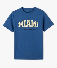 GEMO Tee-shirt à manches courtes avec inscription garçon bleu standard