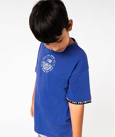 GEMO Tee-shirt manches courtes à manches et dos fantaisie garçon bleu standard