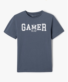 GEMO Tee-shirt à manches courtes avec inscription garçon bleu standard