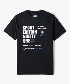 GEMO Tee-shirt à manches courtes spécial sport garçon Noir