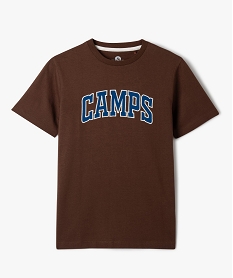 GEMO Tee-shirt à manches courtes avec inscription brodée garçon - Camps United marron standard