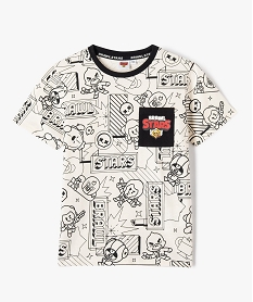 GEMO Tee-shirt à manches courtes imprimé garçon - Brawl Stars beige standard
