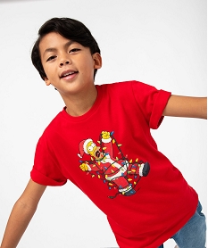 GEMO Tee-shirt à manches courtes spécial Noël garçon - The Simpsons Rouge