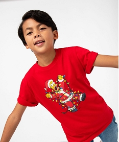 GEMO Tee-shirt à manches courtes spécial Noël garçon - The Simpsons rouge standard