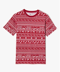 GEMO Tee-shirt à manches courtes avec motif Noël garçon Rouge