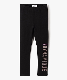 GEMO Leggings avec inscription pailletée fille Noir