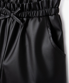 short en matiere synthetique cuir imitation fille noir shortsJ351801_3