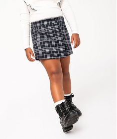 GEMO Short jupe à carreaux fille Noir