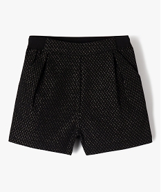 GEMO Short pailleté fille avec taille élastique Noir