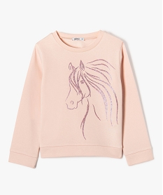 GEMO Sweat molletonné avec motif et message fille rose standard