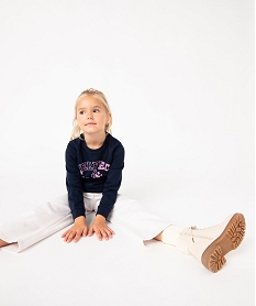 GEMO Sweat molletonné avec motif et message fille navy
