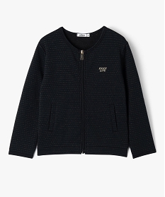 GEMO Sweat zippé à col rond avec motifs pailletés fille noir standard