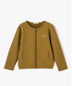 GEMO Sweat zippé à col rond avec motifs pailletés fille vert standard