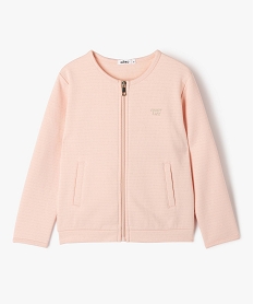 GEMO Sweat zippé à col rond avec motifs pailletés fille rose standard