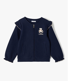 GEMO Sweat zippé matelassé avec détails pailletés fille - LuluCastagnette Bleu