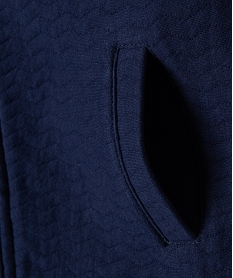 sweat zippe matelasse avec details pailletes fille - lulucastagnette bleuJ355201_2