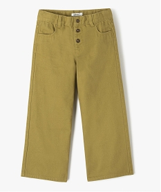 GEMO Pantalon large en toile denim colorée fille Vert
