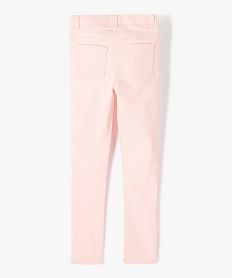pantalon skinny uni a taille elastiquee fille rose pantalonsJ357001_3