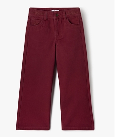 GEMO Pantalon ample en toile denim colorée fille Rouge