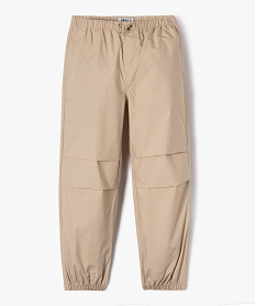 GEMO Pantalon baggy avec plis aux genoux fille Beige