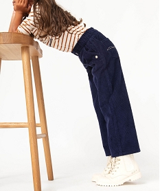 GEMO Pantalon large en velours côtelé fille - LuluCastagnette Bleu