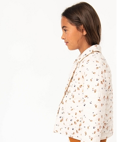 veste matelassee a motifs fleuris fille - lulucastagnette beige blousons et vestesJ358601_1