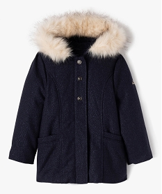 manteau paillete a capuche fille - lulucastagnette bleuJ359001_2