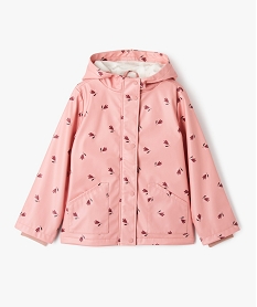 GEMO Imperméable à capuche et doublure peluche fille Multicolore