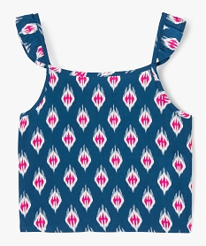 GEMO Chemise fille à bretelles et dos smocké à motifs bleu standard