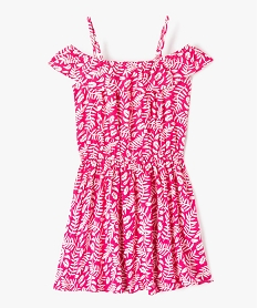 GEMO Robe fille imprimée à bretelles et col volanté rose standard