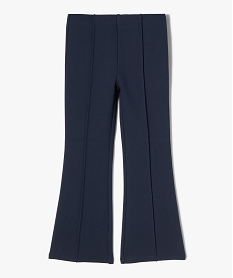 GEMO Pantalon en maille coupe flare fille Bleu