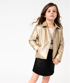 SHORT NOIR BLOUSON GOLD