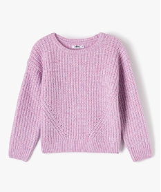 GEMO Pull en grosse maille à col rond fille rose standard