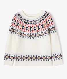 GEMO Pull de Noël avec touches pailletées fille blanc chine