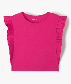 GEMO Tee-shirt avec volants sur les côtés fille rose standard