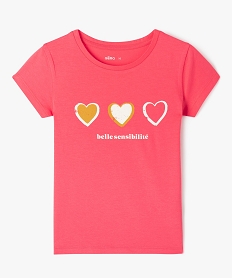 tee-shirt a manches ultra courtes avec motif girly fille rose tee-shirtsJ367001_1