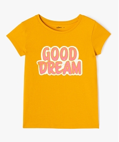 GEMO Tee-shirt à manches ultra courtes avec motif girly fille Jaune