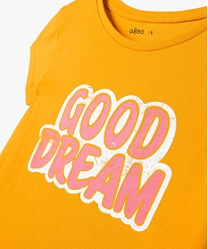 tee-shirt a manches ultra courtes avec motif girly fille jaune tee-shirtsJ367301_2
