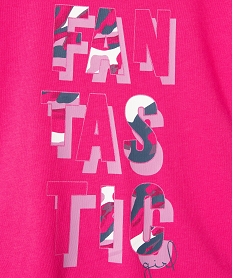 tee-shirt oversize a manches courtes avec large inscription fille rose tee-shirtsJ367901_2