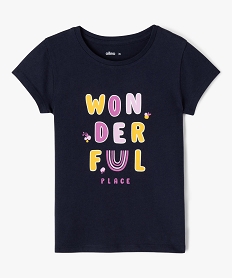 GEMO Tee-shirt à manches courtes à motif girly fille noir chine