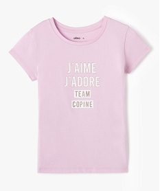 GEMO Tee-shirt à manches courtes à motif girly fille violet standard
