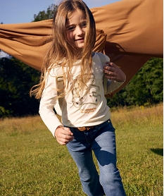GEMO Tee-shirt manches longues à motif fille - LuluCastagnette Beige