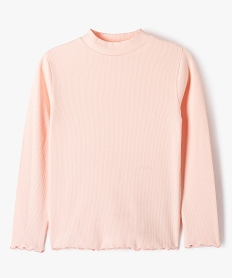 GEMO Tee-shirt à manches longues en maille côtelée fille rose standard