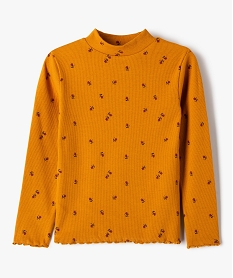 GEMO Tee-shirt à manches longues à motifs fleuris fille Jaune