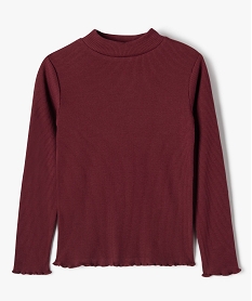 GEMO Tee-shirt à manches longues en maille côtelée fille Rouge