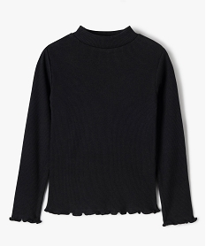 GEMO Tee-shirt à manches longues en maille côtelée fille noir standard