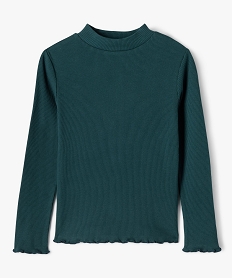 GEMO Tee-shirt à manches longues en maille côtelée fille vert standard
