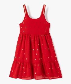 GEMO Robe de cérémonie à bretelles avec motifs pailletés fille Rouge