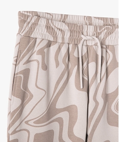 pantalon de jogging fille imprime avec interieur molletonne imprime pantalonsJ377801_2